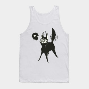 Creepy Cute Many Eyed Cat, Grunge Goth Artwork Tank Top